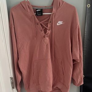Nike Women's Dusty Rose Lace-Up Sweater